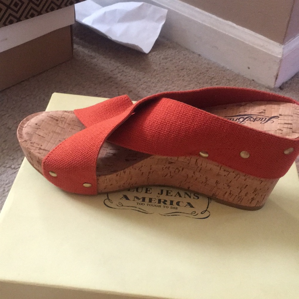 Tangerine Linen Elastic Shoes